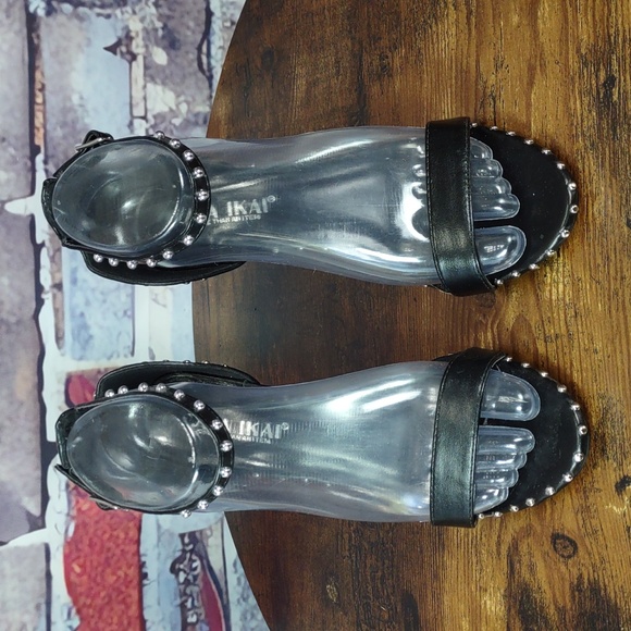 Lala Ikai Silver Studded Faux Leather Heels - Picture 2 of 10